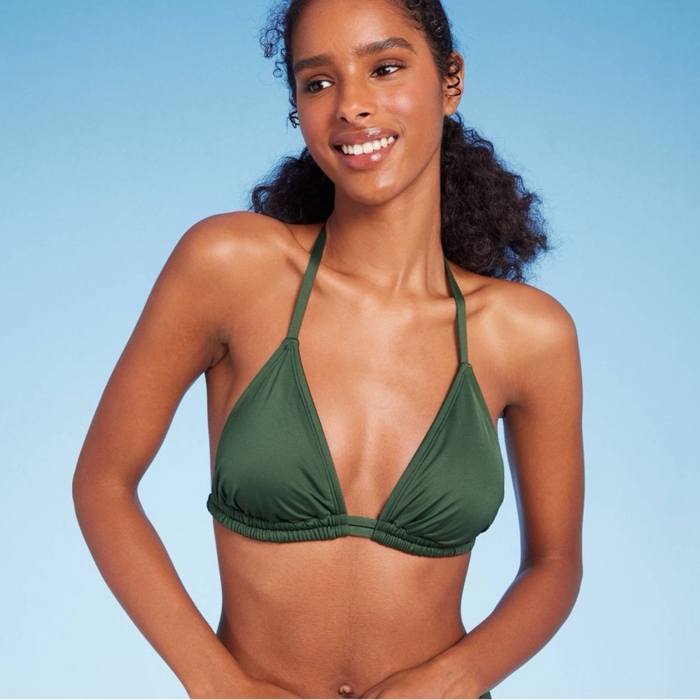💙Women's Double Tunnel Triangle Halter Bikini Top